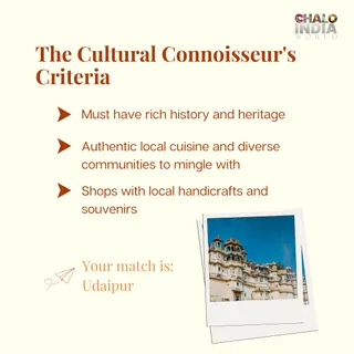 Social media post- The Cultural Connoisseurs travel criteria